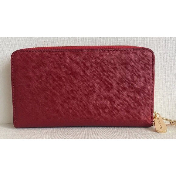 New Michael Kors Jet Set Travel Large Flat phone case Leather Scarlet - Picture 3 of 6